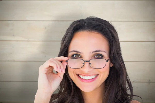 Pretty brunette wearing glasses — Stock Photo, Image