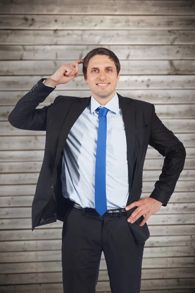 Thinking businessman scratching head — Stock Photo, Image