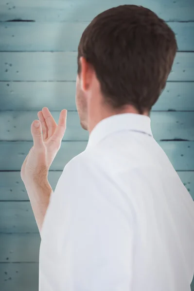 Businessman showing a copy space — Stock Photo, Image