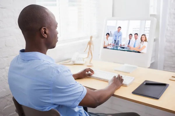 Business people in office at presentation — Stock Photo, Image