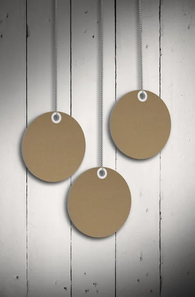 Circle tags hanging — Stock Photo, Image