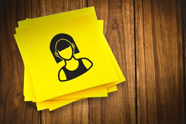 Hipster graphic against sticky note — Stock Photo, Image