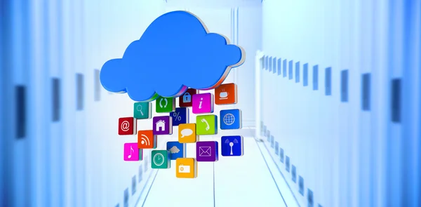 Sammansatt bild av molnet med apps — Stockfoto