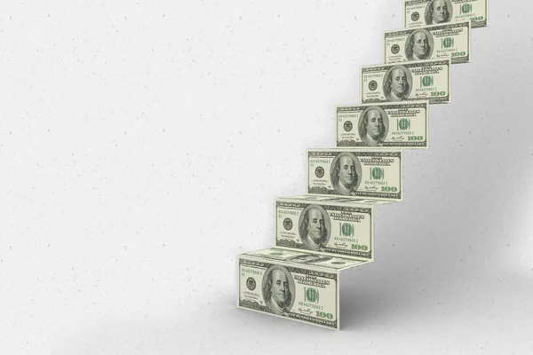 Composite image of steps of dollars — Stock Photo, Image