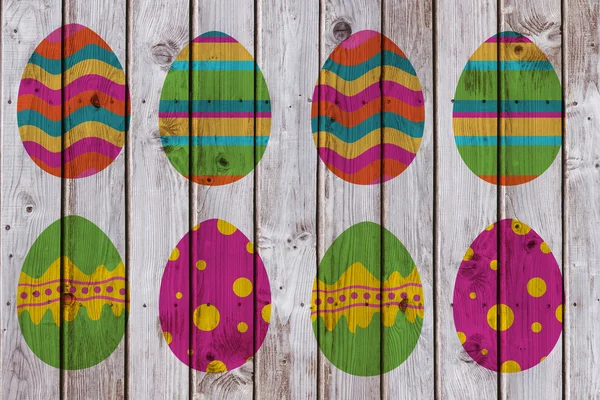 Composite image of easter eggs — Stock Photo, Image