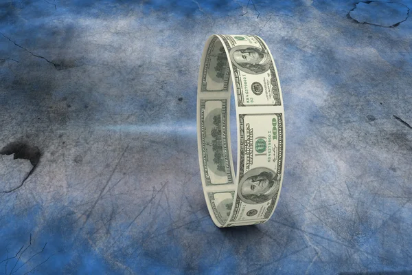 Composite image of wheel of dollars — Stock Photo, Image