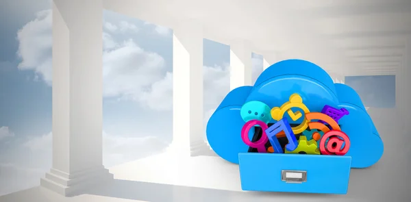 Sammansatt bild av cloud computing låda — Stockfoto
