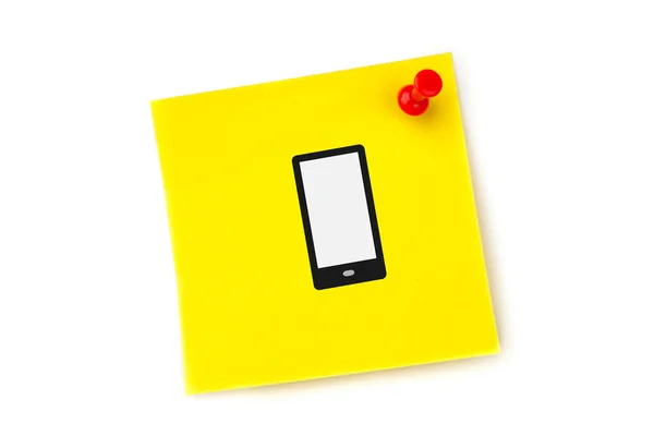 Smartphone against adhesive note — Stock Photo, Image