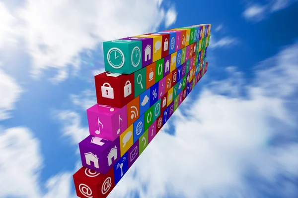 Composite image of wall of apps — Stock Photo, Image