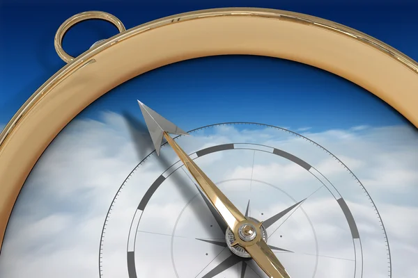 Part of beige compass against sky — Stock Photo, Image