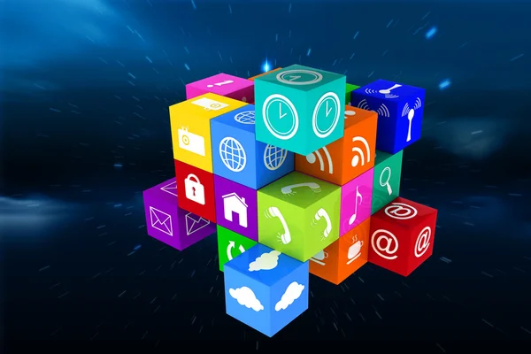 Composite image of app cube — Stock Photo, Image