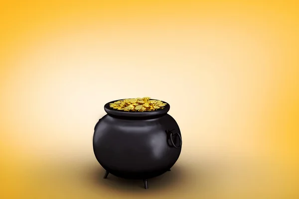 金の鍋の合成画像 — ストック写真