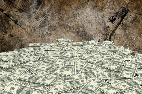 Composite image of pile of dollars — Stock Photo, Image