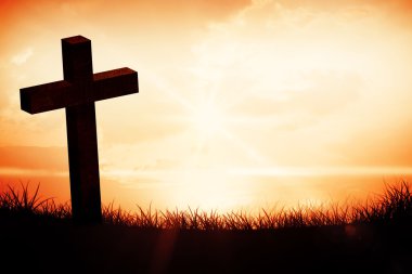 Composite image of wooden cross clipart