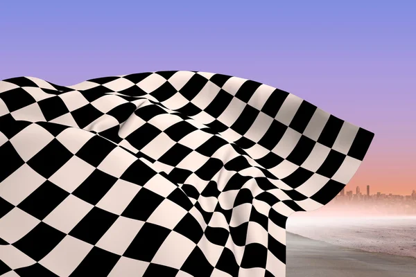 Composite image of checkered flag — Stock Photo, Image