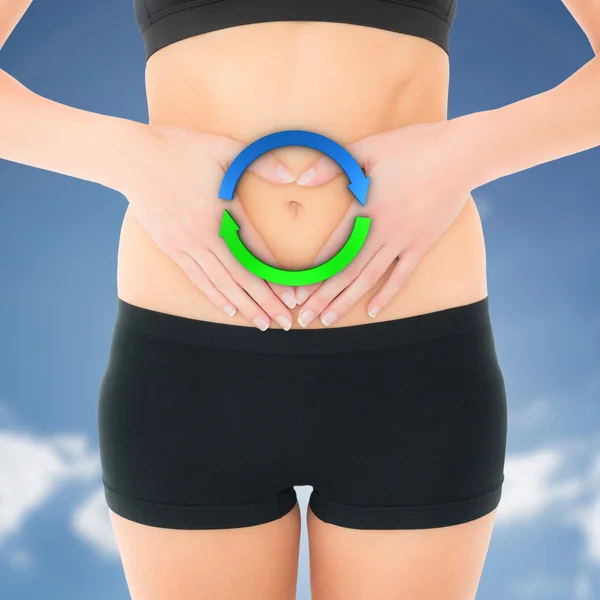 Closeup mid section of a fit woman — Stock Photo, Image