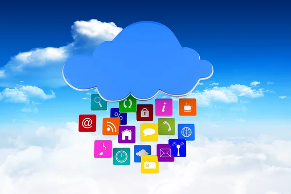 Cloud apps ile birçok parçalardan oluşan imge — Stok fotoğraf