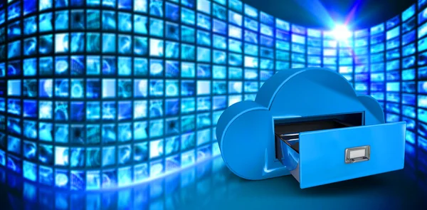 Sammansatt bild av cloud computing låda — Stockfoto