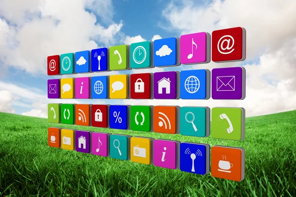 App wall against green field — Stock Photo, Image