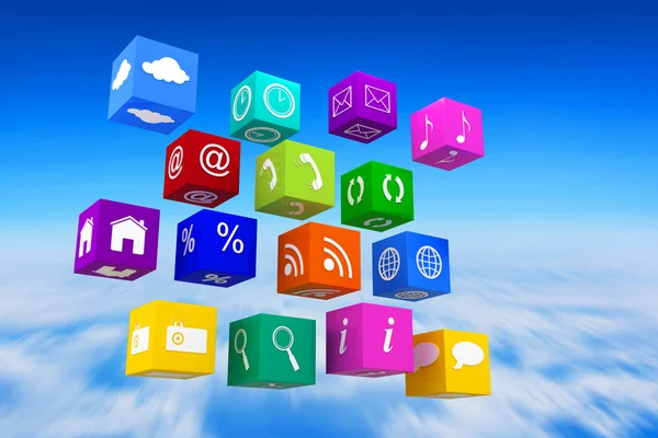 Composite image of app cubes — Stock Photo, Image