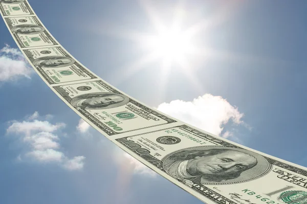 Dollar road against sky — Stock Photo, Image