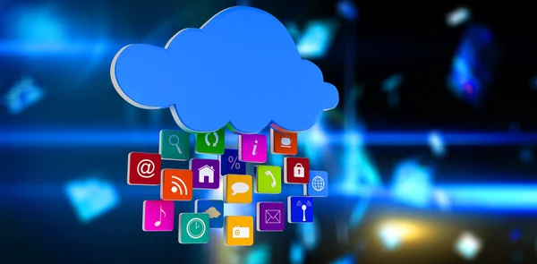 Cloud apps ile birçok parçalardan oluşan imge — Stok fotoğraf