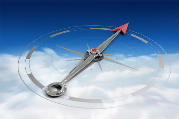Compass against blue sky — Stock Photo, Image