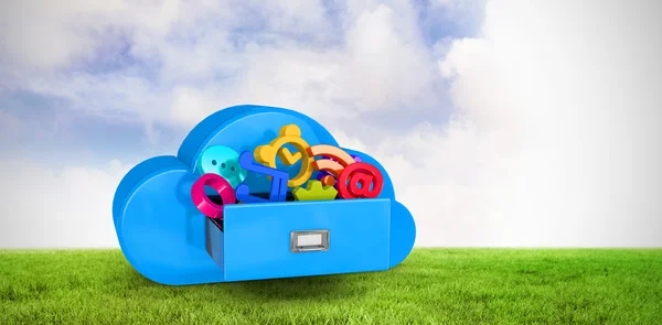 Verbundbild der Cloud Computing-Schublade — Stockfoto