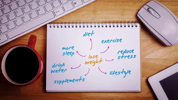 Composite image of diet plan — Stock Photo, Image