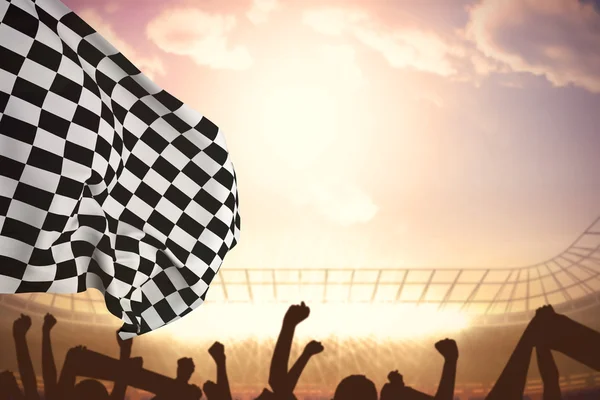 Composite image of checkered flag — Stock Photo, Image