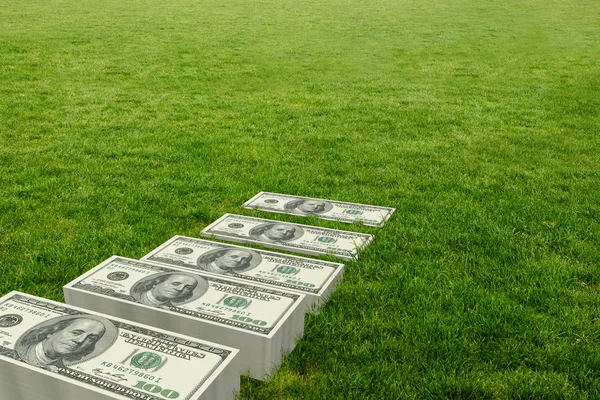 Five Stacks of dollars — Stock Photo, Image