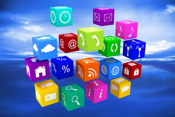 Composite image of app cubes — Stock Photo, Image