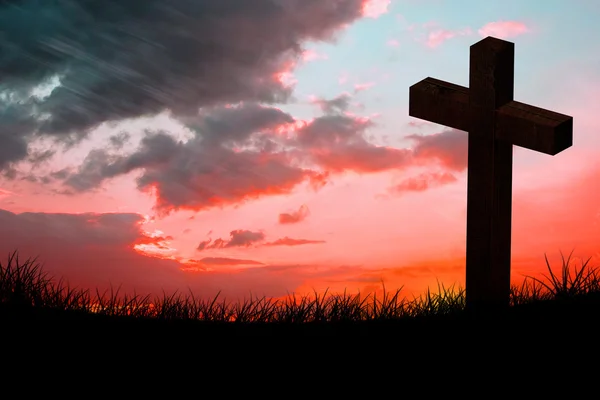 Composite image of wooden cross — Stock Photo, Image