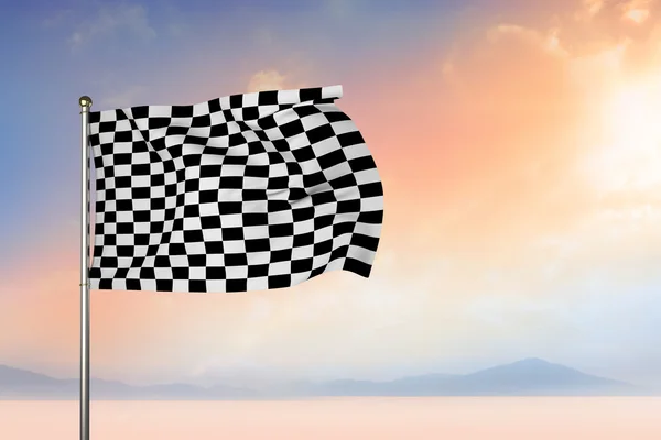 Composite image of checkered flag — Stock Photo, Image