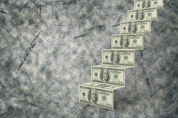 Composite image of steps of dollars — Stock Photo, Image