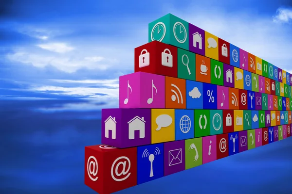 Composite image of wall of apps — Stock Photo, Image