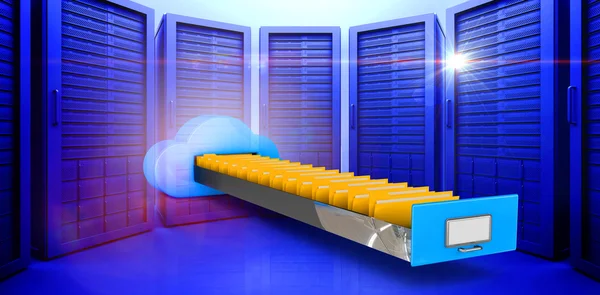 Immagine composita del cassetto del cloud computing — Foto Stock