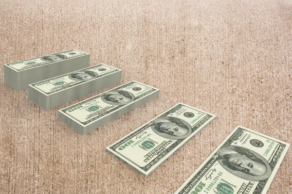 Image composite de piles de dollars — Photo