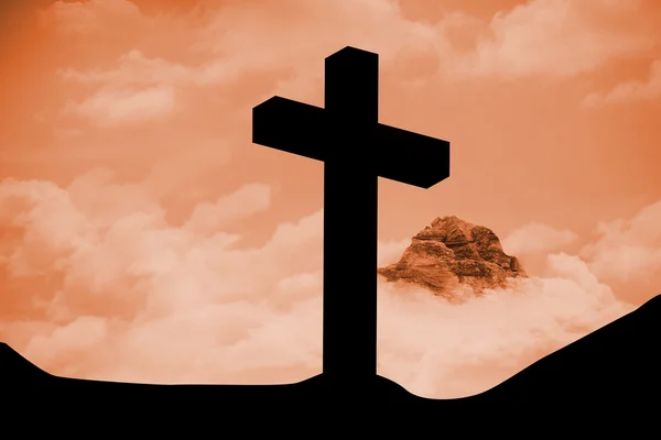 Composite image of wooden cross — Stock Photo, Image