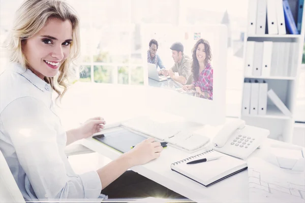 Composite image of creative team working together — Stock Photo, Image