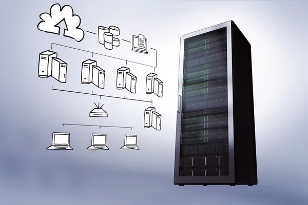 Doodle de computação em nuvem — Fotografia de Stock