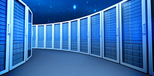 Zusammengesetztes Bild von Servertürmen — Stockfoto
