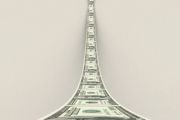 Composite image of dollar road — Stock Photo, Image