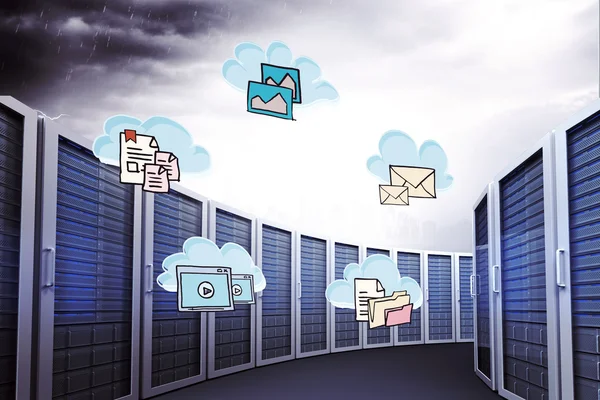Cloud computing doodle — Stockfoto