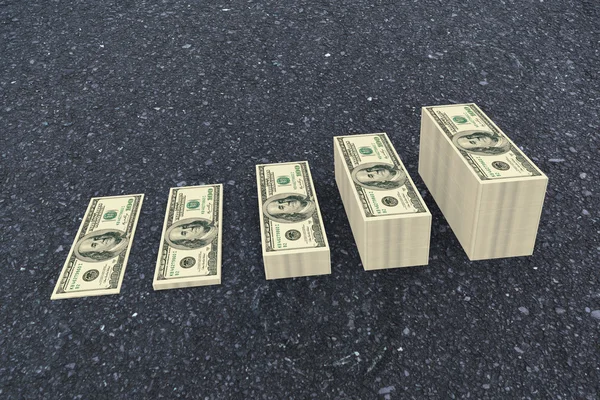 Composite image of stacks of dollars — Stock Photo, Image