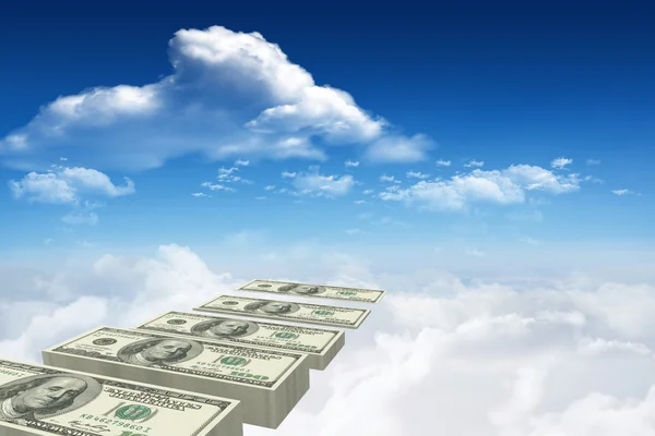 Dollars against bright blue sky — Stock Photo, Image