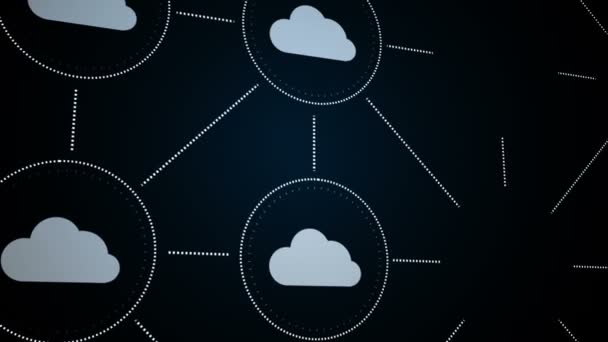 Interfaz digital de iconos de nube — Vídeo de stock