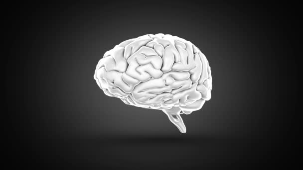 Siyah arka plan üzerine beyaz beyin iplik — Stok video