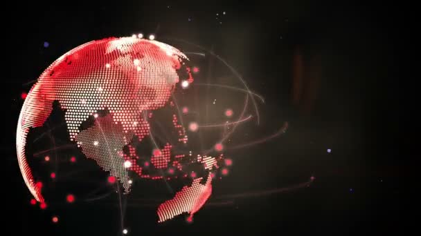 Lignes de connexion avec graphique de la terre — Video