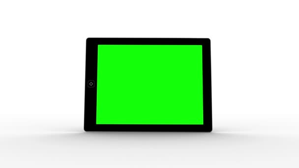 Tablet PC-scherm tonen van groene kopie ruimte — Stockvideo